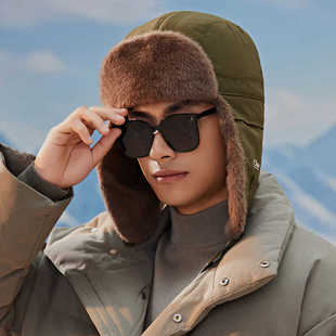 2025新款 雷锋帽男骑车防风护耳帽子女保暖加厚加绒冬天棉帽 冬季