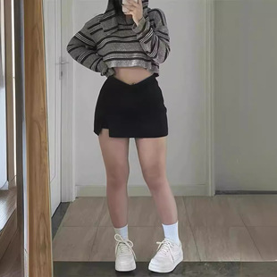 遮肉a 梨形身材大码 2025新款 微胖MM显瘦黑色半身裙女夏2025新款