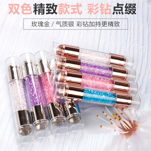 电镀带钻Q弹透明乳白色双头小印章 美甲硅胶印章 2025新款 跨境新品
