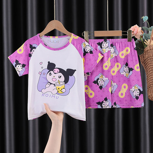 休闲两件套男童卡通可爱中大童儿童 短袖 2025新款 女童睡衣夏季