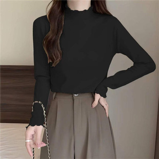 内搭打底小衫 2025新款 秋冬贴身半高领德绒保暖内衣女单件加厚长袖