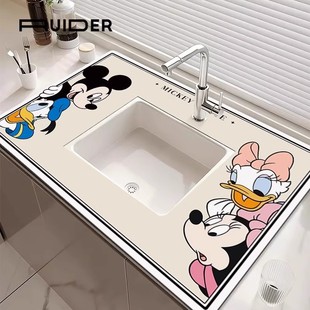 2025新款 浴室洗手池可裁剪吸水硅藻泥 卡通厨房洗菜池水槽沥水垫
