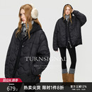 TurnSignal假两件轻薄羽绒服女冬季 连帽宽松保暖羽绒外套 2025新款
