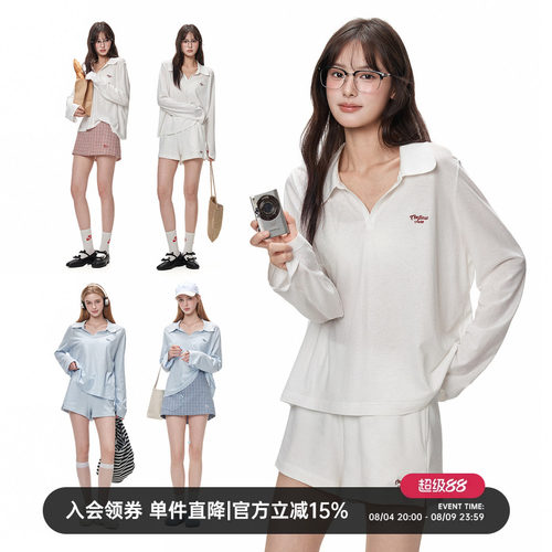 TurnSignal长袖POLO衫短裤套装女