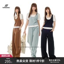 TurnSignal潮牌叠穿三件套女夏2025新款宽松短袖长裤休闲运动套装