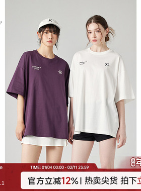 Turn Signal潮牌落肩宽松纯棉短袖T恤女夏季2025新款休闲圆领上衣