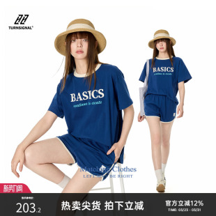 休闲运动套装 TurnSignal潮牌短袖 2026新款 两件套女夏季 夏 T恤短裤