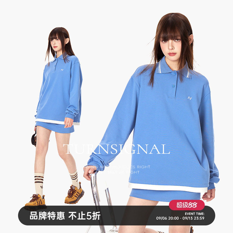TurnSignalPOLO领卫衣短裙套装女春秋2026新款时尚休闲运动两件套