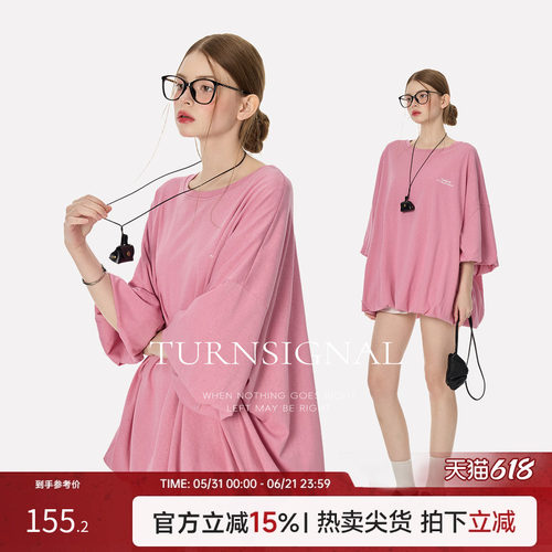 TurnSignal潮牌圆领短袖T恤女