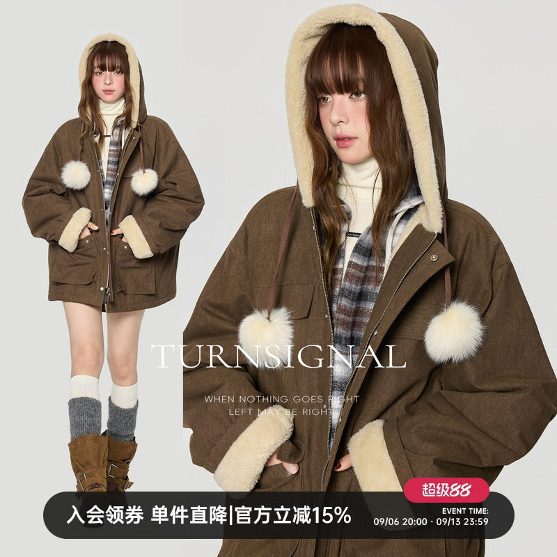 TurnSignal连帽派克服外套女图片
