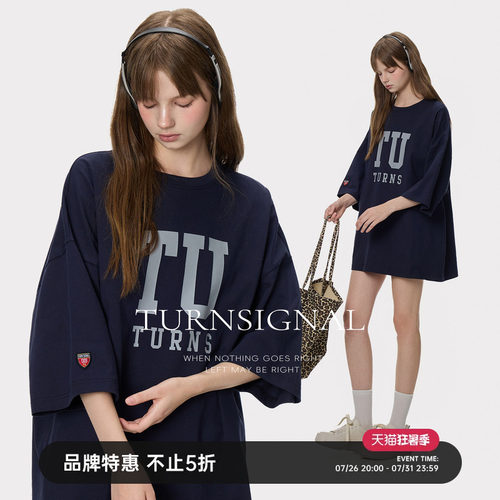 TurnSignal韩系印花短袖T恤女