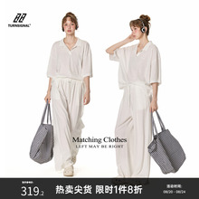 Turn Signal潮牌休闲套装女夏季2025新款时尚T恤长裤运动两件套夏