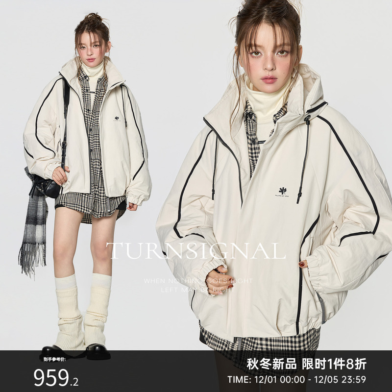 TurnSignal短款连帽羽绒服