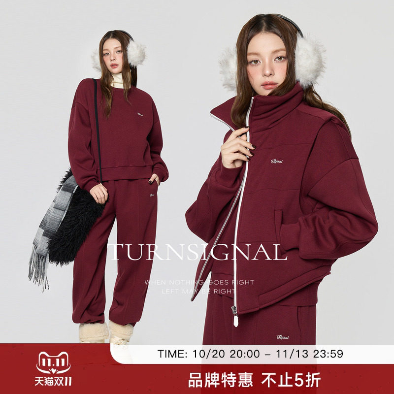 TurnSignal时尚卫衣卫裤套装女冬2026新款复古百搭休闲运动两件套
