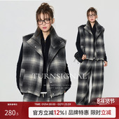TurnSignal格纹棉马甲长裤 两件套 加厚休闲时尚 套装 女冬2025新款