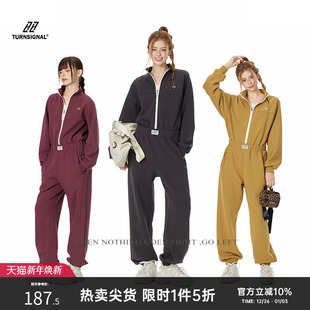 TurnSignal潮牌休闲连体裤 宽松运动高腰显瘦连体衣 女春秋2025新款
