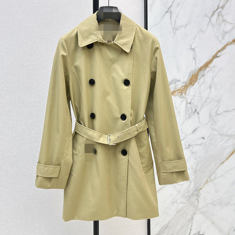 2026早春新款翻领双排扣腰带气质优雅风衣外套