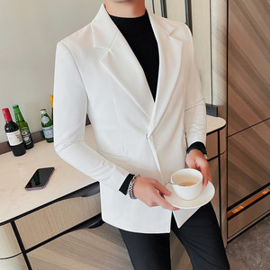XF023-P155 西服外套男士潮流休闲纯色帅气小西装外套图片