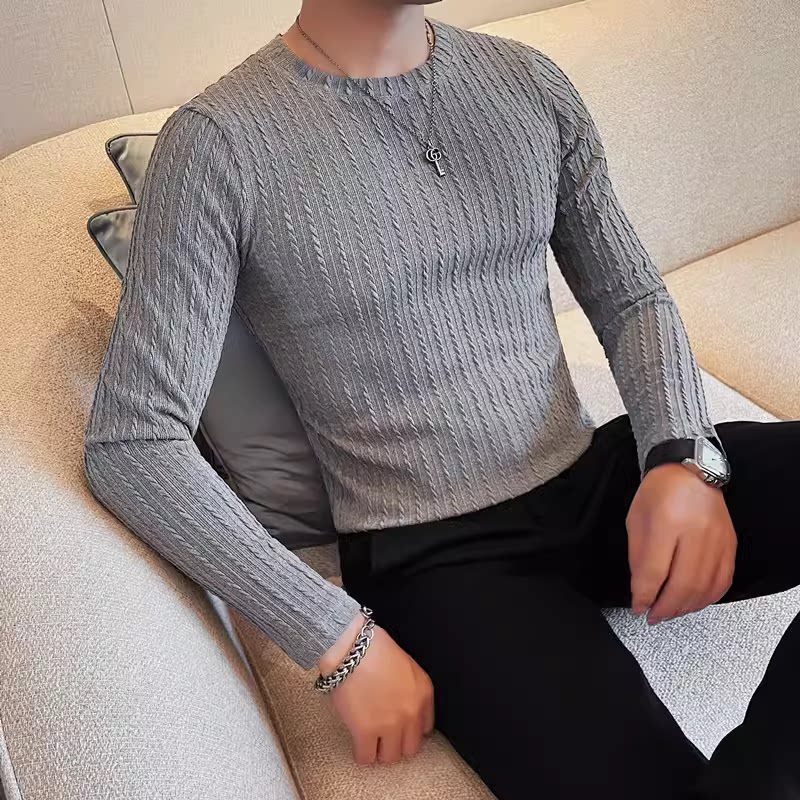 T6801-特P35圆领长袖T恤男士秋冬新款纯色打底衫套头体恤,男装T恤,电商B333