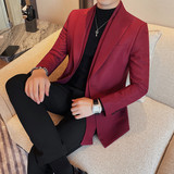 XF1043-P175双层领西装男士秋冬新款修身纯色商务休闲婚礼礼服，男装西服套装，电商B333