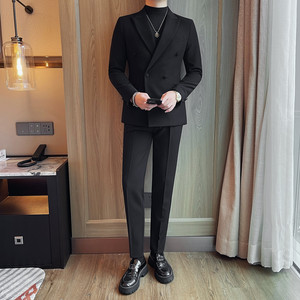 TZ23663-P250 男士西服套装新款双排扣修身商务休闲西装外套，男装西服套装，电商B333