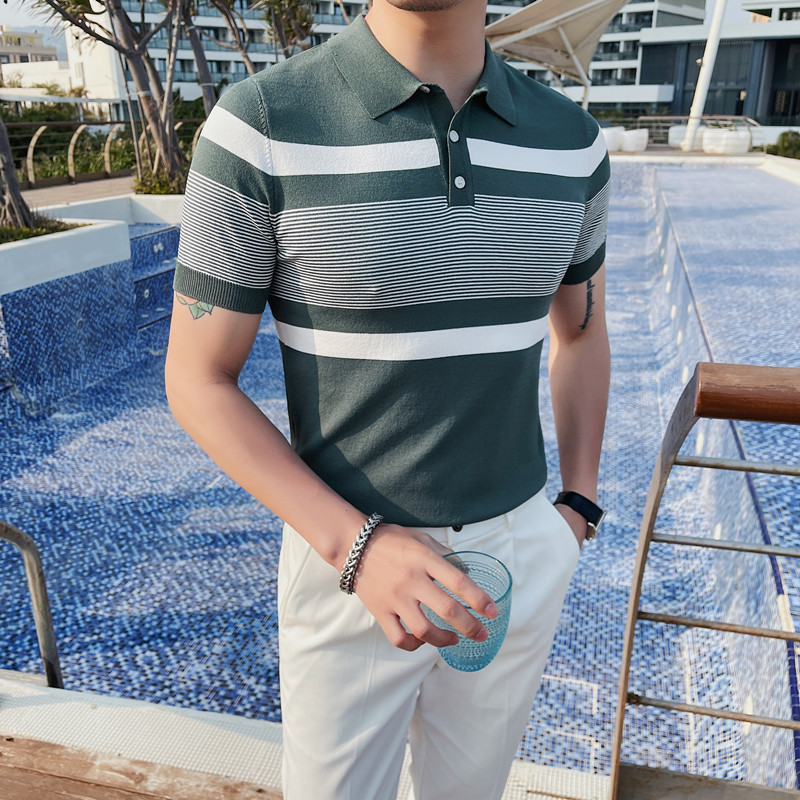 PT29-P58短袖polo衫男士夏季修身翻领半袖针织冰丝t恤,男装T恤,电商B333
