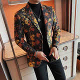 X1061-P148西装外套男士2025新款春秋小碎花韩版修身免烫小西服男，男装西服套装，电商B333