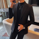 XF1043-P175双层领西装男士秋冬新款修身纯色商务休闲婚礼礼服，男装西服套装，电商B333