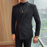 X23663-P155男士西服新款双排扣修身弹力西装外套，男装西服套装，电商B333
