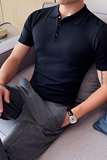 020-特P45夏季型男冰丝短袖纯色T恤英伦修身翻领针织休闲POLO衫66，男装T恤，电商B333