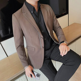 23636-P168拉链款西装外套男士春季新款修身商务休闲高级感西服，男装西服，电商B333