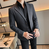 XF1037-P145单排扣两粒扣后中开叉西装男士秋季西服外套上衣修身，男装西服套装，电商B333