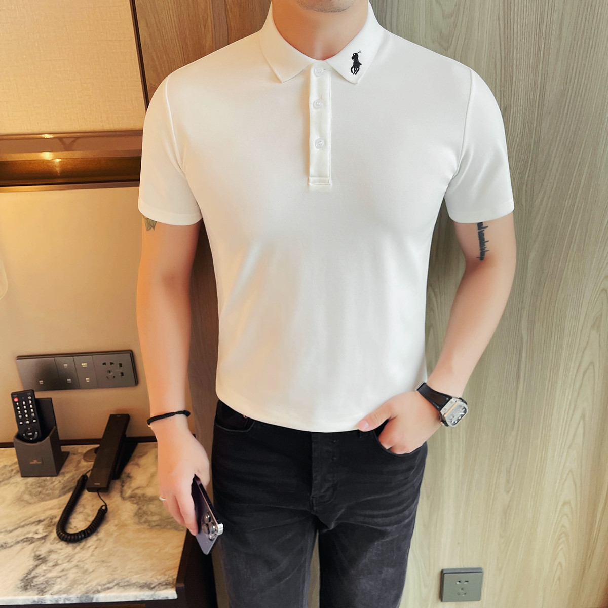 PL3613-P48男士短袖T恤夏季新款时尚百搭休闲翻领短袖POLO衫,男装Polo衫,电商B333