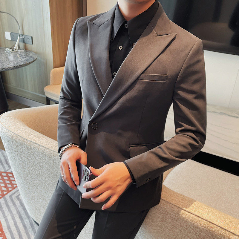 23595-P175单排扣西装外套男士纯色西服黑色西装一粒单排扣,男装西服套装,电商B333