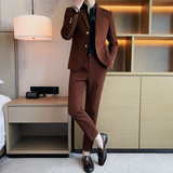 TZ517-P210华夫格西装两件套男士秋冬长裤休闲套装西服套装，男装西服套装，电商B333
