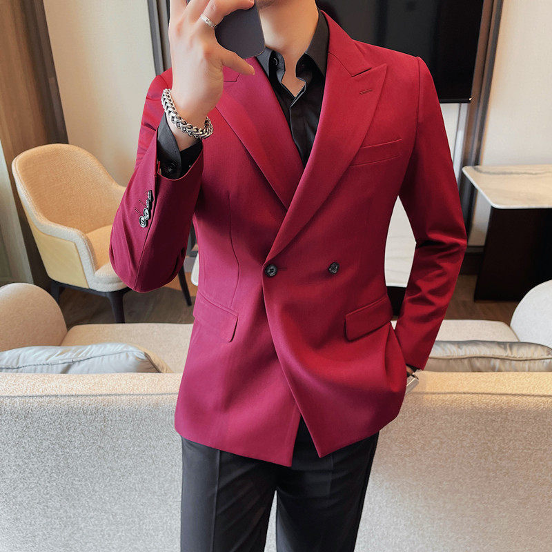 XF1056-P138双排扣西装男士秋冬新款纯色西装外套礼服西服,男装西服套装,电商B333