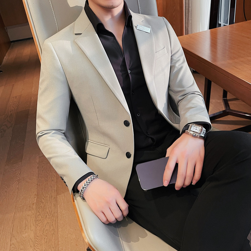 23575-P155西装外套男士单件西服上衣修身潮流帅气休闲单西单排扣,男装西服套装,电商B333