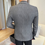 X702-P155男士新品免烫抗皱高织高密高弹提花休闲西服潮流高级感，男装西服，电商B333
