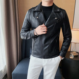 JK109-P130皮衣男士外套秋冬新款复古潮牌春装上衣男款机车皮夹克，男装皮衣，电商B333