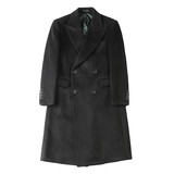 DY1008-P325长款毛呢大衣高品质呢子风衣双排扣后中开叉羊毛外套，男装风衣，电商B333