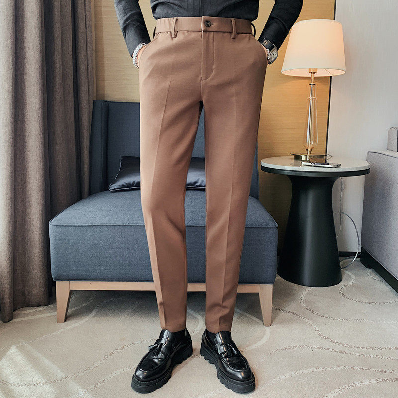 XK5512-P88秋冬男士西裤长裤腰部松紧黑色修身裤子，男装西裤，电商B333