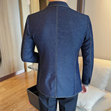 23720-P165刺绣牛仔西装男士长袖西装外套新款商务休闲西服上衣，男装西服套装，电商B333