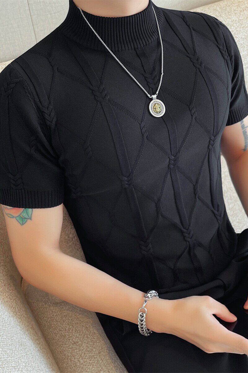 8532-P58简约百搭修身针织衫男士春夏新款半高领套头打底衫,男装针织衫/毛衣,电商B333