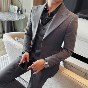 XF1082-P140男士秋冬新款西装免烫抗皱休闲西服潮流高级感单西,6070后女性穿衣搭配图片