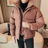 M5537-P208棉衣男士冬季新款假两件纯色棉服面包服，男装棉衣，电商B333
