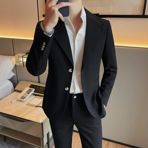 XF1033-P155西服男士秋季修身潮流休闲小西装外套上衣,西装搭配法则图片