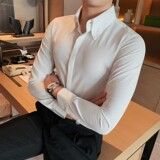 3010-P58价格已改白衬衫男秋冬新款商务正装休闲百搭纯色衬衣，男装衬衫，电商B333