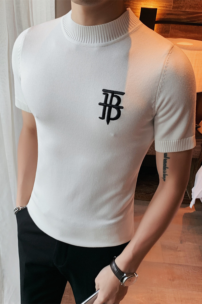 NZ29-P58男士春夏圆领短袖针织衫体恤韩版修身休闲提花T恤,男装T恤,电商B333