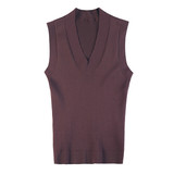 8520-P48新款毛衣男士秋冬季无袖针织衫打底内搭保暖V领背心，男装针织衫/毛衣，电商B333