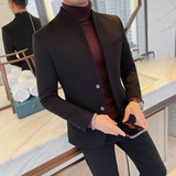 1045-P155呢子西藏男士中山装西服立领西装外套纯色商务休闲，男装西服套装，电商B333